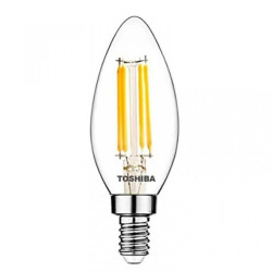 Toshiba Żarówka E14 C35 led 4,5W 2700K DIM ściemnialna RETRO Vintage filament 470lm świeczka