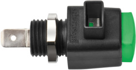 Quick pressure clamp, 12.5 mm, green, 300 V, 16 A, faston plug, nickel-plated, ESD 798 / GN
