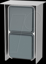 Stainless steel pillar B 1.2, 1 switch, 1 outlet