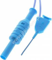 6606-D4-50-BL Klips mini SMD, pazurkowy, z przewodem zakończonym gniazdem izolowanym 4mm, niebieski, ELECTRO-PJP, 6606D450BL