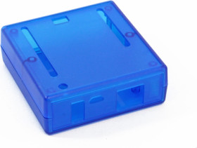 ABS enclosure, (L x W x H) 75 x 71 x 27 mm, blue/transparent, 1593HAMARTBU