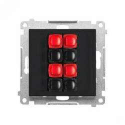 Simon 55 Gniazdo głośnikowe 4-krotne (moduł). Przekrój przewodów dla wejścia i wyjścia 2,5 mm2 Czarny mat TGL4.01/149