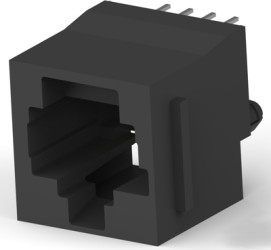 Socket, RJ45, 8 pole, 8P8C, Cat 3, solder connection, PCB mounting, 5520260-4