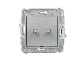 MINI Wyłącznik pojedynczy ze schodowym (wspólne zasilanie) w stylu amerykańskim srebrny metalik 7MWPUS-10.1 KARLIK