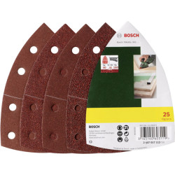 Bosch 2607017112 Delta Sandpaper Set Hook &amp; Loop Perforated 102 x 62.93mm 25pk