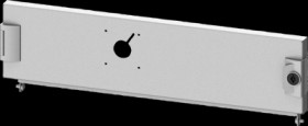 Compartment door, rectangular, sheet steel, (W x H x D) 600 x 150 x 25 mm, light gray, for built-in installation devices, 8PQ201