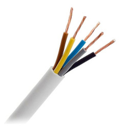 Przewód OWY 5x2.5mm2 H05VV-F 5G biały okrągły warsztatowy