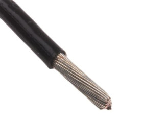 Przewód o podwyższonej odporności ETFE Czarny, 100m 37/0,25 mm, 600 V, -75 → +150C, Ø 2.46mm, RS PRO