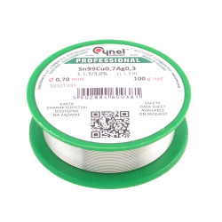 Cyna 0.7mm/100g Sn99Cu07Ag03-1.1.3 SW32 3.0% (SAC0307)