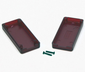 Obudowa ABS szerokość zew. 30 mm długość zew. 65 mm wys. zew. 15,5 mm Hammond IP54 Półprzezroczysty czerwony