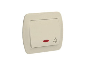 AKORD Wyłącznik zwierny przycisk "dzwonek" podświetlany beżowy AD1L/12 KONTAKT SIMON