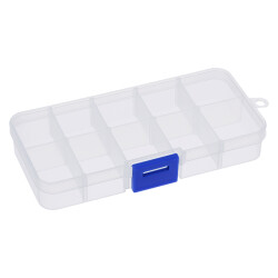 ORGANIZER 10 PRZEGRÓDEK PLASTIKOWY BOX 128x66x22mm POJEMNIK NA DROBIAZGI