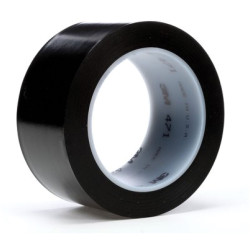3M 7000048401 Vinyl Tape 471, 50 mm x 33 m, Black