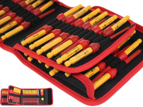 WKRĘTAKI IZOLOWANE DLA ELEKTRYKA -1000V - 50 SZTUK / E33450 -ZESTAW WKRĘTAKÓW W ETUI 50 SZTUK - 1KV