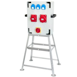 Rozdzielnica budowlana przenośna + 32A/5 + 16A/5 + 3*GS 230V + różnicówka, P32C11C11CF63TRGS