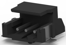 Pin header, 3 pole, pitch 2 mm, angled, black, 2-292173-3