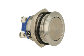 Przełącznik; przyciskowy; PS28F.; OFF-(ON); 1 tor; bez podświetlenia; monostabilny; na panel; 2A; 250V AC; 19mm; IP40; RoHS