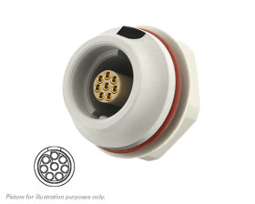 Złącze wielostykowe przemysłowe 8-pinowe Montaż przedni Gniazdo Souriau Sunbank by Eaton