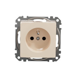 Gniazdo zasilające 2P+PE z przesłonami torów prądowych, beżowe, Sedna Design i Elements SDD112011