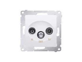 SIMON 54 Gniazdo antenowe RTVSAT przelotowe białe tłumienność R 11dB TV i SAT 10dB DASP.01/11 KONTAKT SIMON