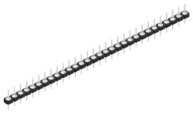 Pin header, 30 pole, pitch 2.54 mm, straight, black, 10043881