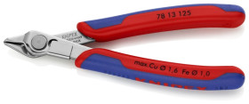 Szczypce tnące Electronic Super Knips z wielokomponentowymi nasadkami 125 mm KNIPEX 78 13 12