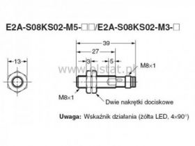Czujnik indukcyjny, M8, NPN/NO; E2AS08KS02M5C1