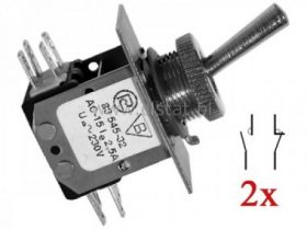 Przeł. hebel. miniaturowy 6A 250V; 2xNO + 2xNC