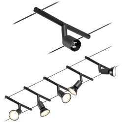 Paulmann 94446 Cable kit complete GU5.3 Black matt Chrome for Spotlights