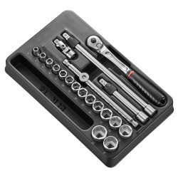 Zestaw nasadek rozmiar napędu 3/8 cala elementy: 20 Facom typ napędu Kwadratowy gniazdo 7 , 8 , 9 , 10 , 11 , 12 , 13 ,