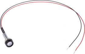 Lampka kontrolna do montażu panelowego 1.9V dc, czerwona 8mm LED Czarny Wyprowadzenia Oxley