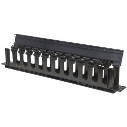 Intellinet 714679 19" Cable Management Panel, 19" Rackmount Cable Manager, 1U,