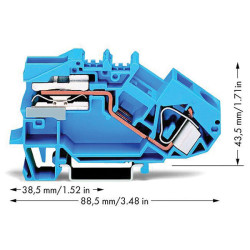 WAGO 783-613 1-conductor N-disconnect Terminal Block Blue