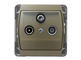 GAZELA Gniazdo antenowe RTV-SAT przelotowe satyna GPA-JSP/m/16/16 OSPEL