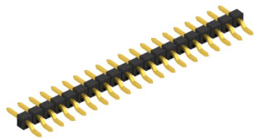 Pin header, 20 pole, pitch 2.54 mm, straight, black, 10080447