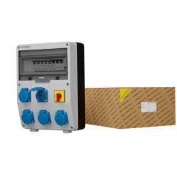 Rozdzielnica budowlana z rozłącznikiem DV-S/FI 5x230V Schuko Doktorvolt® DV-1974-D