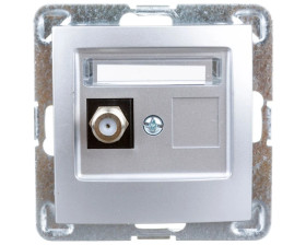 IMPRESJA Gniazdo antenowe pojedyncze typu F srebrne GPA-1YF/m/18