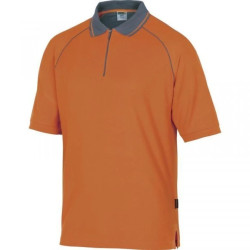 Polo z bawełny (100) 210g zapinane na zamek pod szyją pasuje do serii mach 2 kolor pomarańczowy rozmiar XXL CORP MSPOLORXX