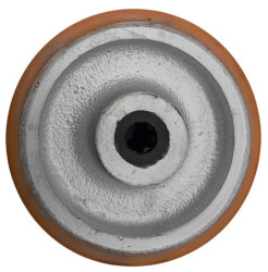 Kółko do wózka, Lite, Poliuretan, Szary, Żółty, obc.: 230kg, śred.: 100mm, szer.: 29mm