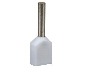 Końcówka tulejkowa izolowana TID 2x0,5mm2/8mm biała cynowana TID2x0,5L8 /100szt./