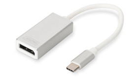 Adapter Graficzny Displayport 4K 30Hz Na Usb-C Aluminiowy Srebrny Dł. 20Cm...