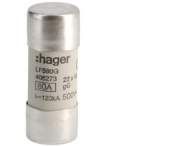 Bezpiecznik, wkładka topikowa cylindryzna 22x58mm gG 80A 500V LF580G HAGER