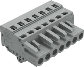 Socket header, 7 pole, pitch 5 mm, angled, gray, 231-107/008-000