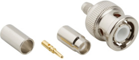 BNC plug 50 Ω, Belden 88240, Belden 89907, RG-122, RG-58, crimp connection, straight, 031-5800
