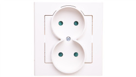 Sonata Gniazdo Podwójne B/U Z Przesłonami Ecru Gp-2Rp/27