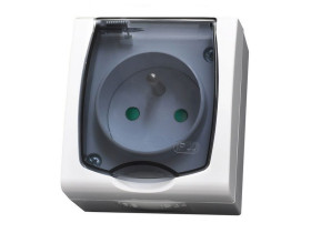 MADERA Gniazdo pojedyncze z uziemieniem z przesłonami torów prądowych wieczko przezroczyste biały GNH-1NZP/00/d OSPEL