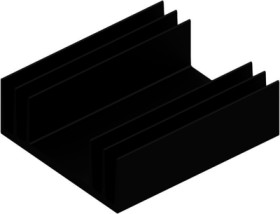 Extruded heatsink, (L x W x H) 75 x 65 x 24 mm, 3.75 to 2.3 K/W, black anodized, 10019498