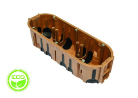 Puszka podtynkowa ProDuo ECO potrójna, głęboka 60mm, fi68, łączeniowa, z wkrętami, wiatroszczelna, WPC, IP30 /A.0093WPC/