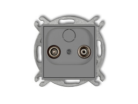 MINI Gniazdo antenowe RTV przelotowe 9dB szary mat 27MG9P KARLIK