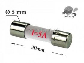 5A bezpiecznik ceramik; zwłoczny; 5x20mm